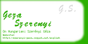 geza szerenyi business card