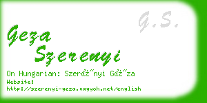 geza szerenyi business card